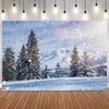 Winter Dreamy Natural Scene Photo Background Pine Forest Snow Mountain Christmas Party Home Decor Photography Backdrops Prop11