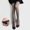 Button-Style Detachable Double-Layer Velvet Black Stockings - Sexy, Skin-Transparent Pantyhose Doubling as Leggings for Autumn and Winter.