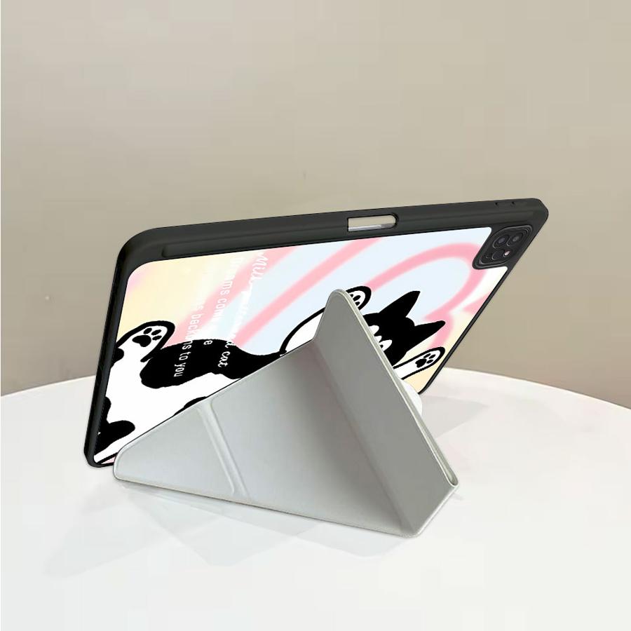 Black Cow Cat Tablet Case For iPad Air 4 5 M3 M2 1 2 M4 11inch Mini 6 7 Pro 2025 Pro 11th 10th 9th 8th 7th 12.9inch Holder Cover