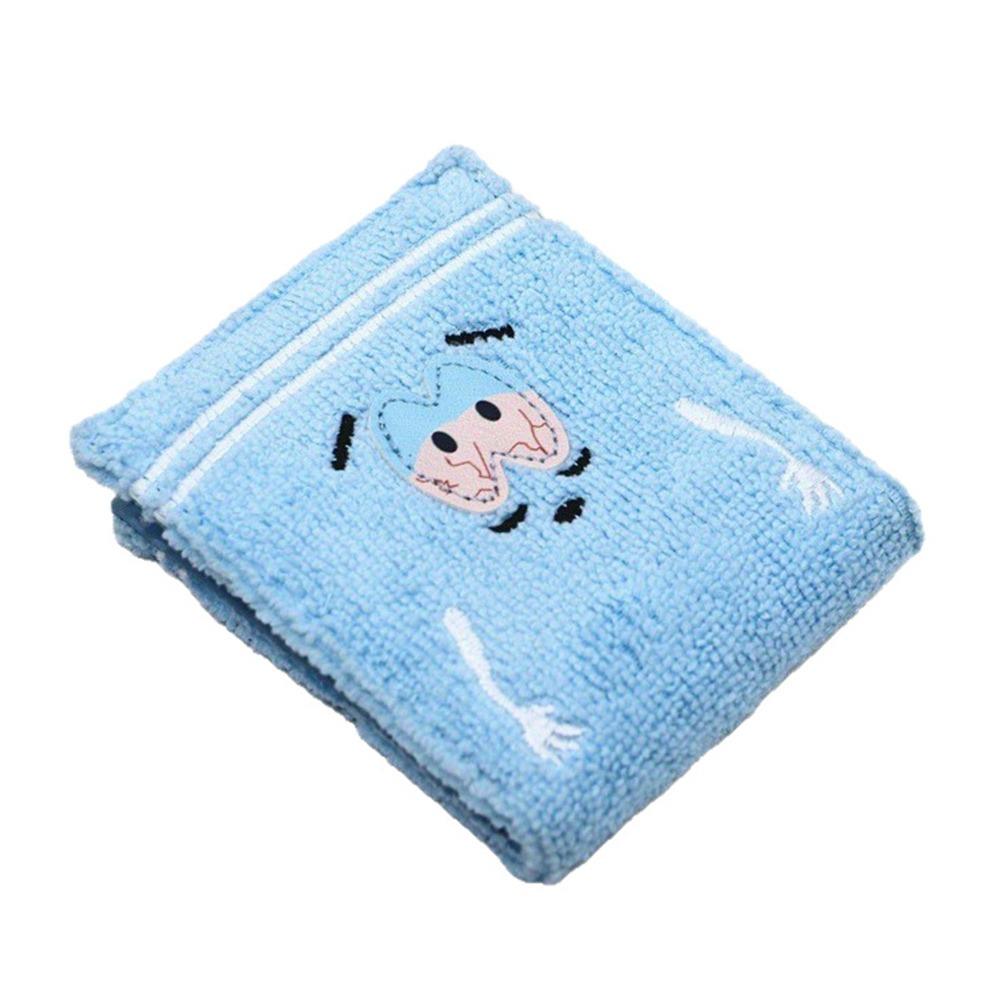 

New Blue Women s Short Wallet Towel Fabric Embroidery Fold Purse PU Money Bag Girl синій