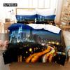 Seaside City 3D Bedding Set Queen Size Duvet Cover Digital Printing Fashion Design Bed Linen Soft Comfortable