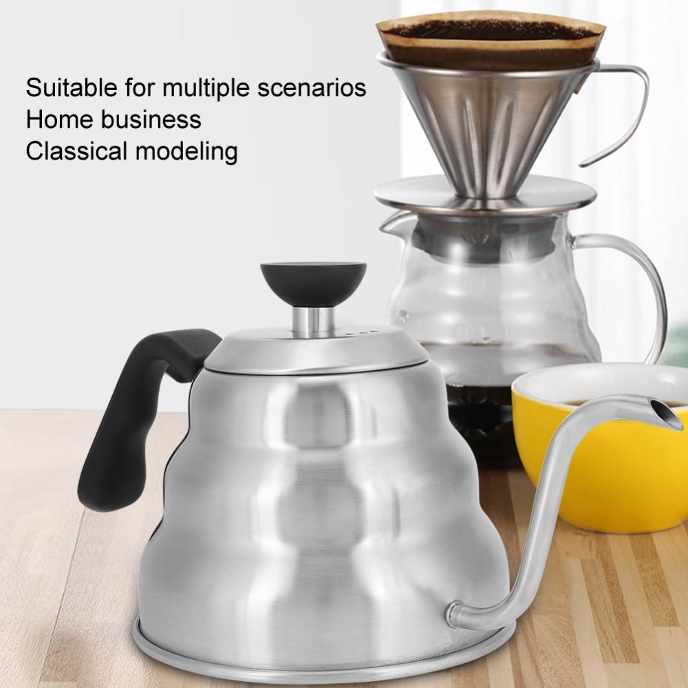 Stainless Steel Body Pour Over Coffee Kettle 1000ml Capacity Stainless Steel Teapot Tea Brewing