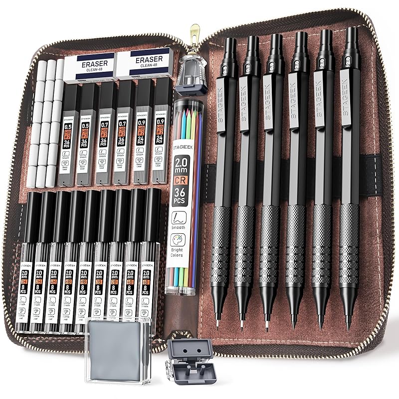 

STAGEEK mechanical pencil set Comes in leather case black