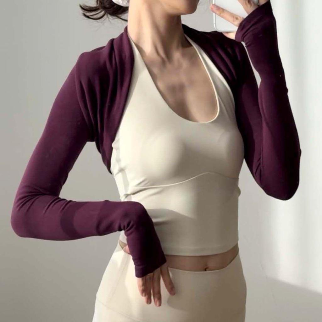 Women's Long Sleeve Yoga Shawl - Perfect for Autumn/Winter Workouts