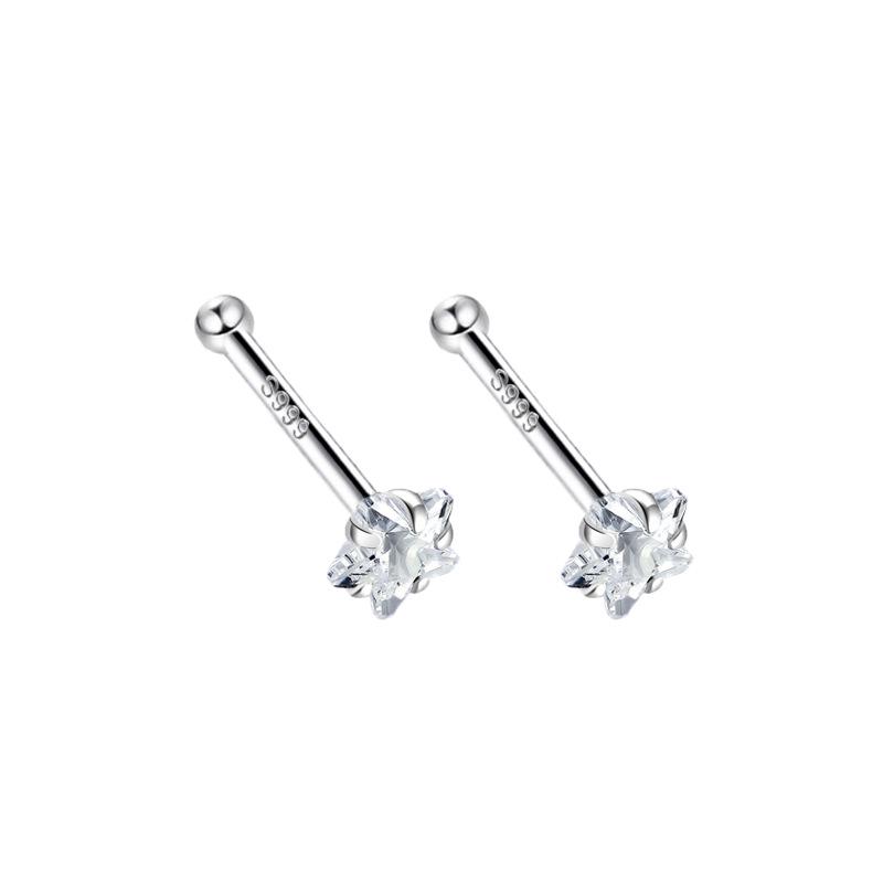 S999 Pure Silver Minimalist Women's Earrings – Small Bean Ear Bone Studs, Anti-Blocking Design for Commuting