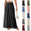 Women's Wide Leg High Waist Palazzo Pants with Pockets Summer Casual Long Flowing Lounge Trousers Elastic Waistband