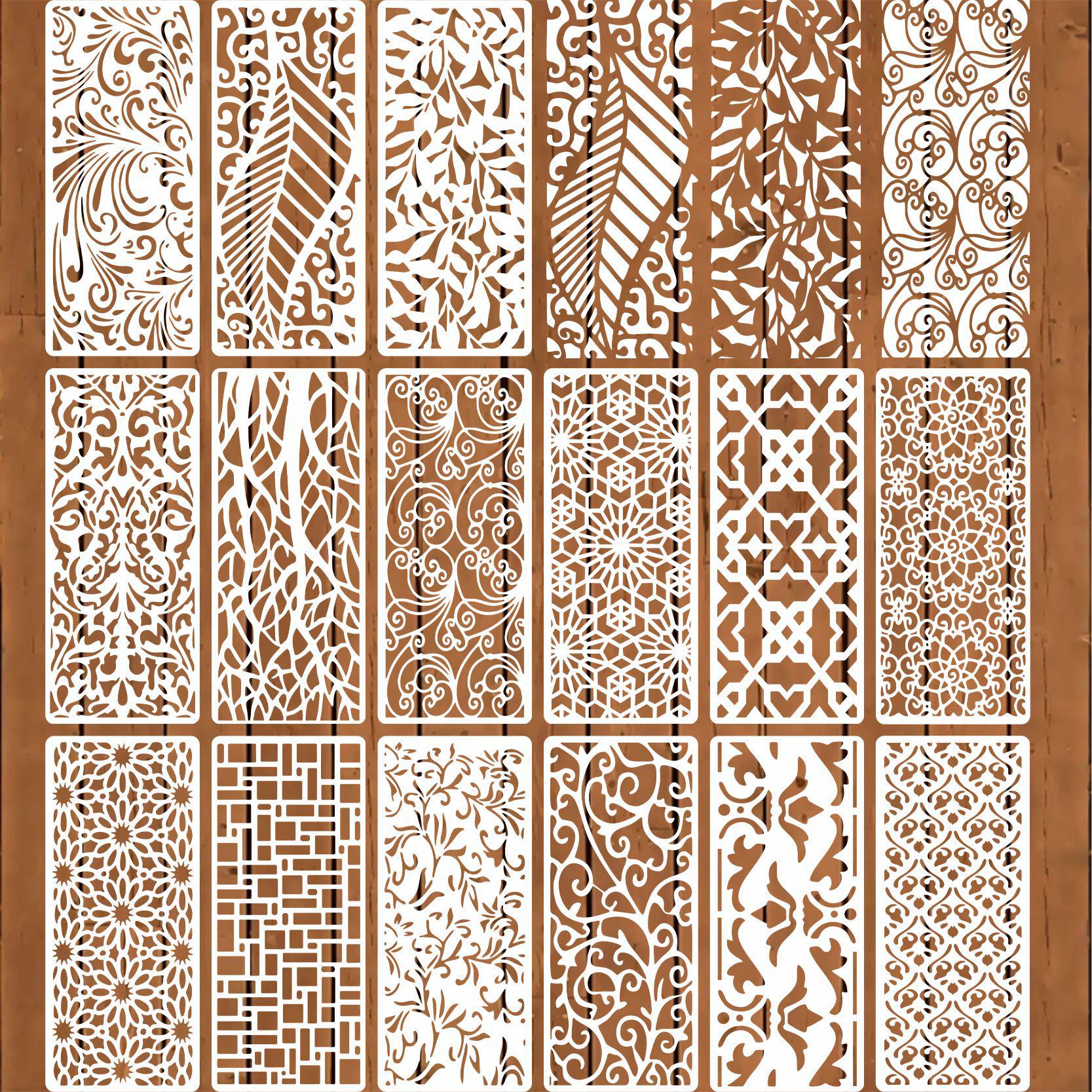 Набор трафаретов с геометрическим узором из 16 предметов - Многоразовые декоративные шаблоны для рисования