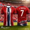 Summer Norway Soccer T-shirt Tops Soccer 3D Print Football Jersey Men's Casual Tee Shirt Breathable Men Women Short Sleeves Top