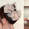 Large Chiffon Hair Claw Sweet Women Hair Grab Luxury Bow Shark Clip  Hair Accessory