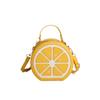 PU leather crossbody bag, personalized and creative lemon single-shoulder bag, color-blocking children's cute coin purse