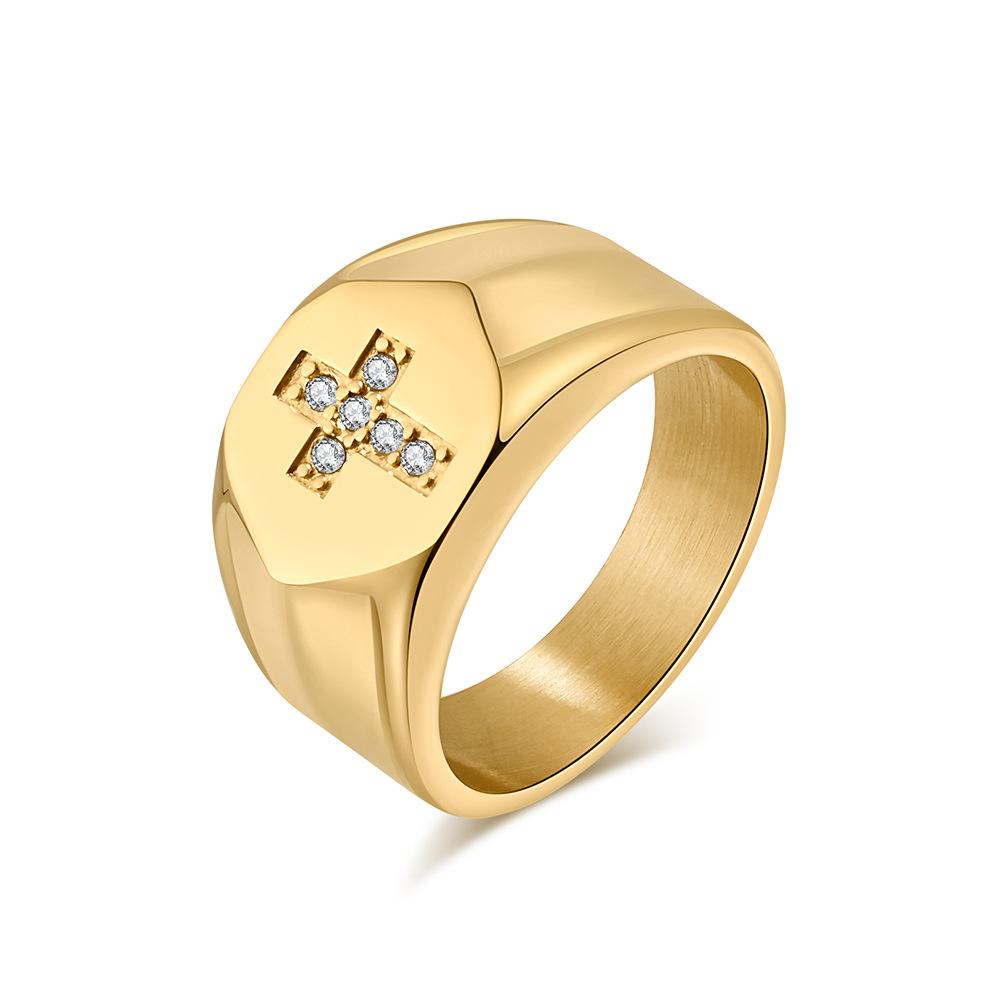 2026 Diamond Cross Ring Ring Vintage Premium Niche Fashion Wrench Jewelry