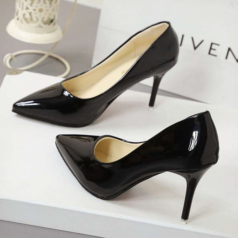High heels women's single shoes stiletto pointed low heels women's shoes white work shoes red wedding shoes bridesmaid shoes princess shoes