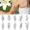 9pcs Temporary Tattoo Waterproof Long-lasting Body Stickers Floral Design Artistic Flowers Floral Illustration For Back Thighs