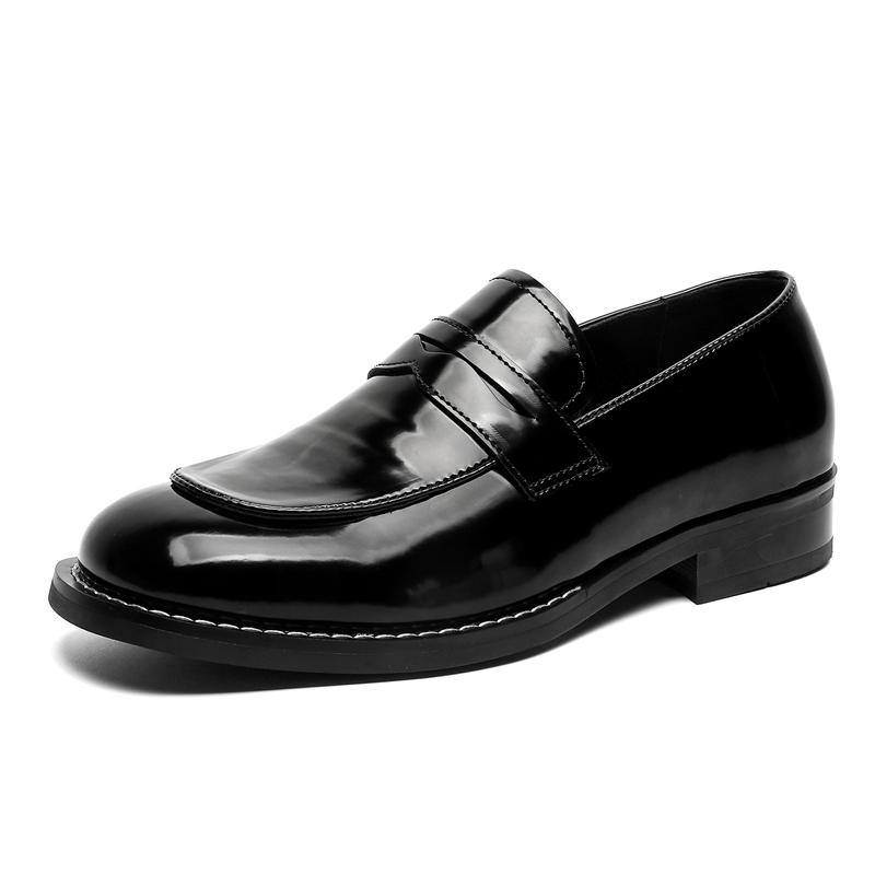 Fashion Men Casual Office Business Formal Oxford Thick Bottom Dress Shoes Men Gentleman Outdoor Patent Leather Wedding Fashion Loafers