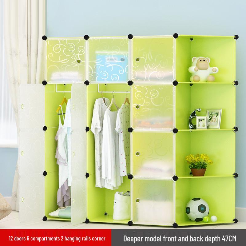 Vanden Minimalist Plastic Wardrobe: Children's & Adult Bedroom/Dorm Single Resin Storage Closet