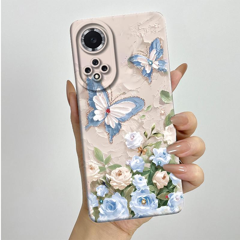 For Huawei Nova 9 / Honor 50 Phone Case NAM-LX9 NTH-NX9 Soft Silicone Sweet Painted Protective Back Cover Cute Printed Casing