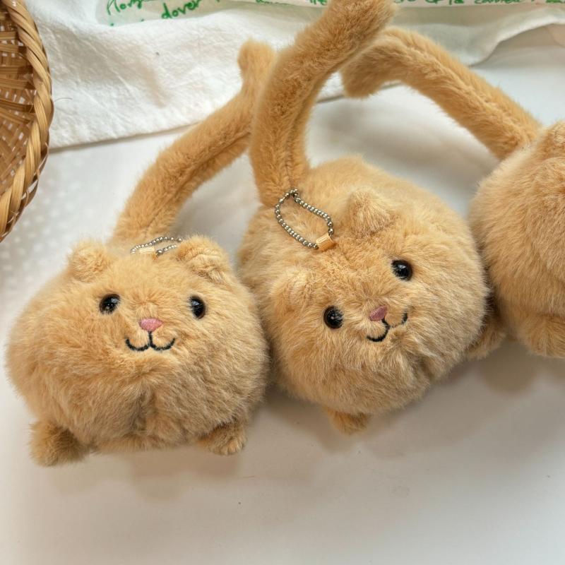Small Cat Plush Doll Keychains Cute Toys Backpack Pendant Decoration For Woman Girl Birthday Gift Jewelry Accessories