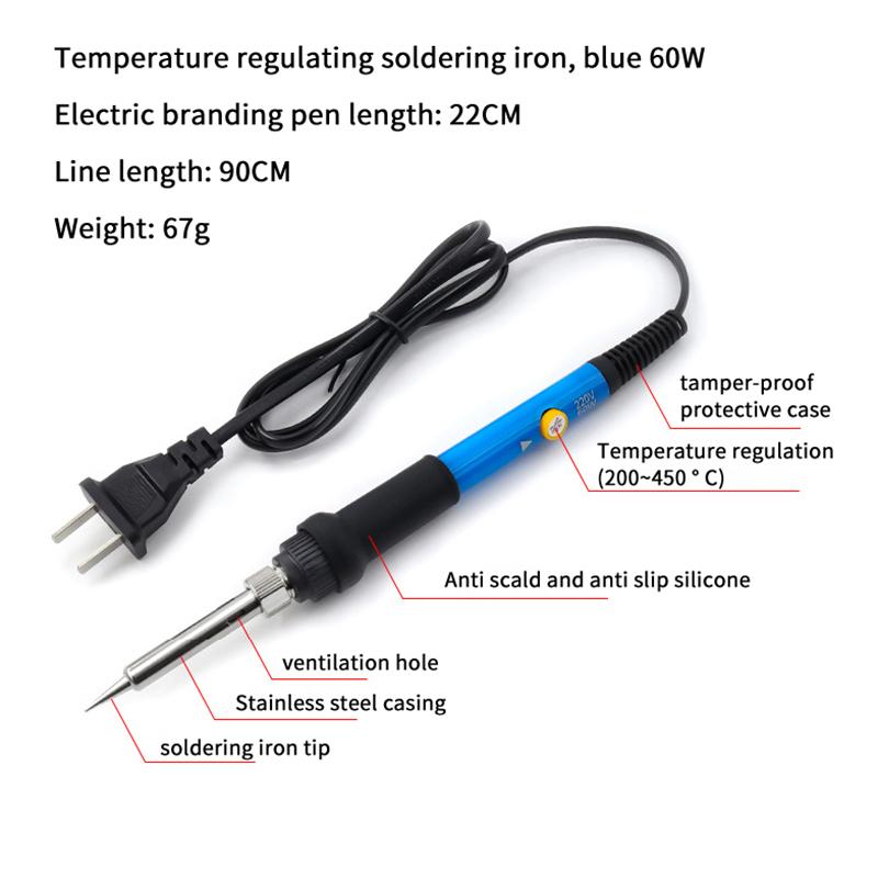 Adjustable Temperature Electric Soldering Iron 110V(Us Plug) /220V(Eu Plug) 60W Soldering Iron Welding Solder Repair Tool