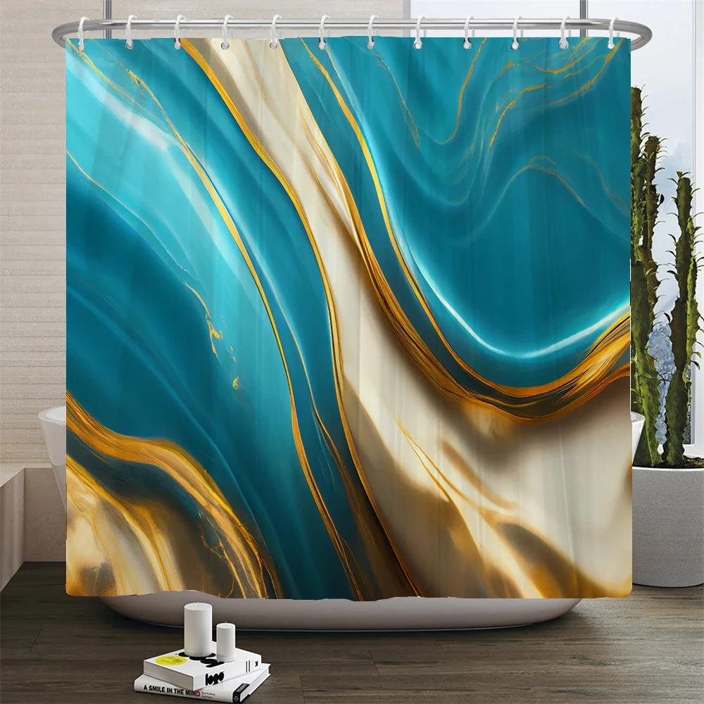 Waterproof Polyester Fabric 3D Bath Curtain Geometric Figure for Bathroom Curtain Shower Curtain Long 180*200cm
