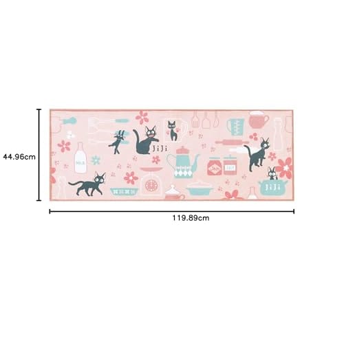 Senko Kiki's Delivery Service Jiji and the Kitchen Long Mat, Approx. 45 X 120 Cm, Pink, 53810