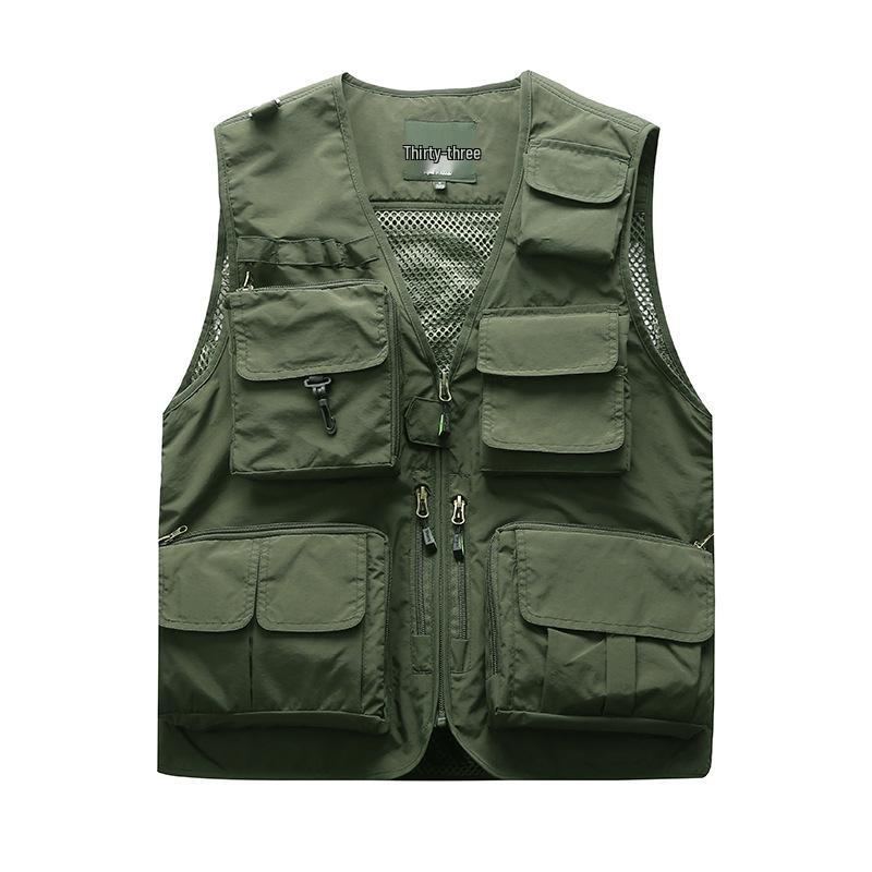 Men's Quick-Dry Mesh Multi-Pocket Plus Size Fishing Photography Vest