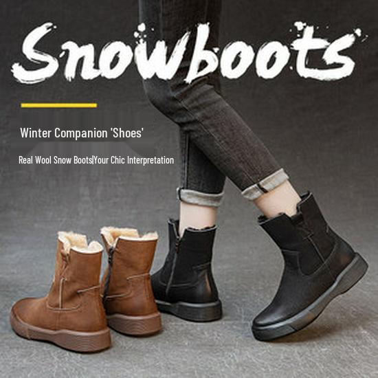 Women's Retro Leather Over-the-Knee Boots with Thick Sole and Velvet Lining - Versatile High-Top for Autumn/Winter