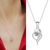 Elegant Heart Pendant Necklace With Moissanites Stone Adjustable Clavicle Chain For Daily Wear Or Special Occasions