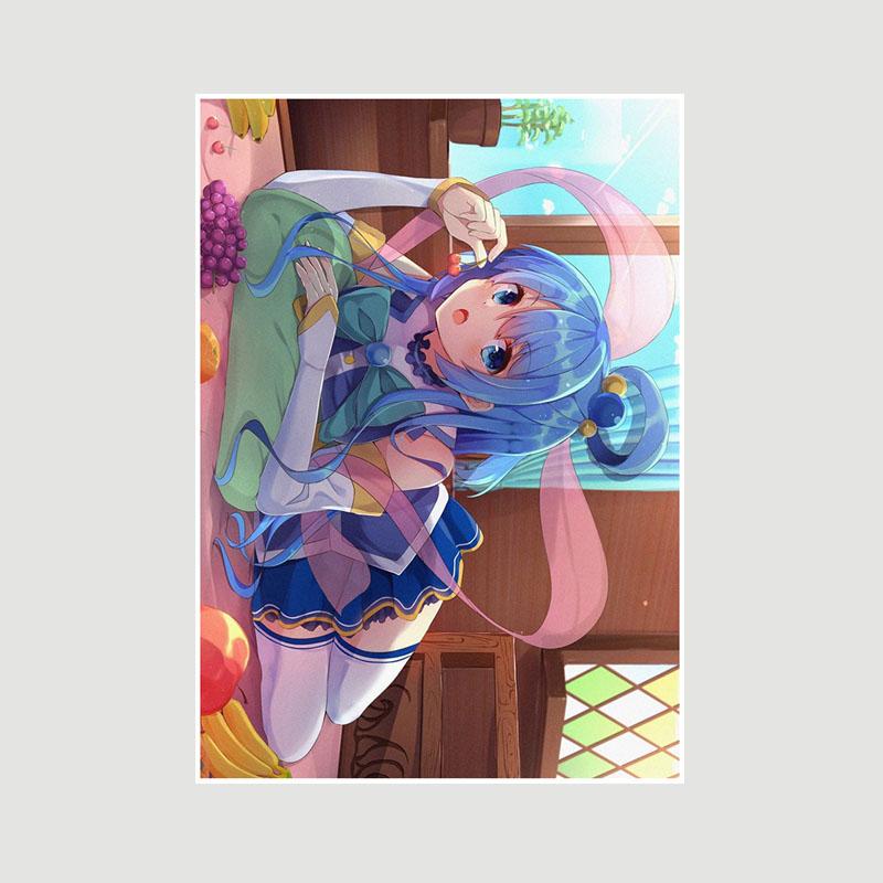 Vintage anime KonoSuba Megumin bílý papír plakáty a tisky ložnice bar kavárna dekorace nástěnná malba retro nástěnné umění malba domácí dekorace
