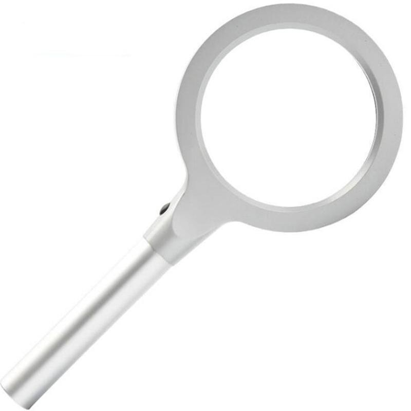 

Magnifying Glass with Light, 12 LEDs Illuminated Magnifier with 10X 20X Magnification, Metal Handle Handheld Magnifying Glass