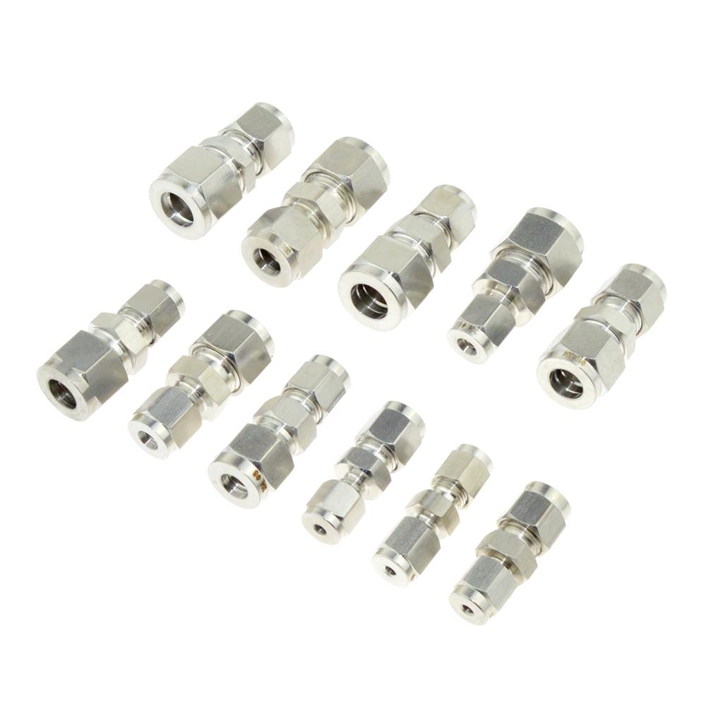 Compressor Fitting Reducer Union 1/8" 1/4" 1/2" 6mm 8mm 10mm 12mm OD Pipe Ferrule Tube Coupler Connector Stainless Steel 304