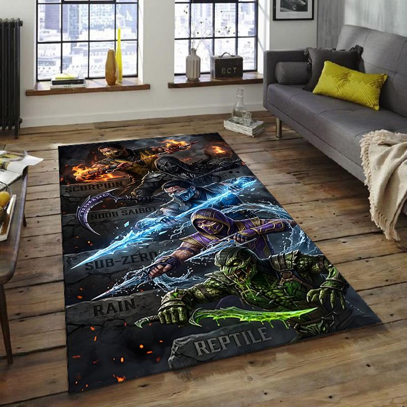 1pc Mortal Kombat3 Design Area Rug - Non-Slip, Soft & Cozy Floor Mat for Living Room, Bedroom, Office - Indoor/Outdoor Decorative Carpet