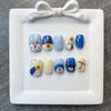 Cute Hand-Painted Press-On Nails Short Square Cat Eye Design Sweet Ins Style Nail Art Women