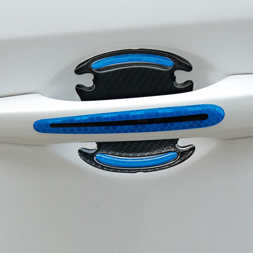 Autocolante Mânere Uși Auto, Pachet de 8 Autocolante Mânere Uși Auto cu Design Zgâriat Potrivire Universală Pentru Majoritatea Mânerelor Ușilor Auto Autocolante Albastre