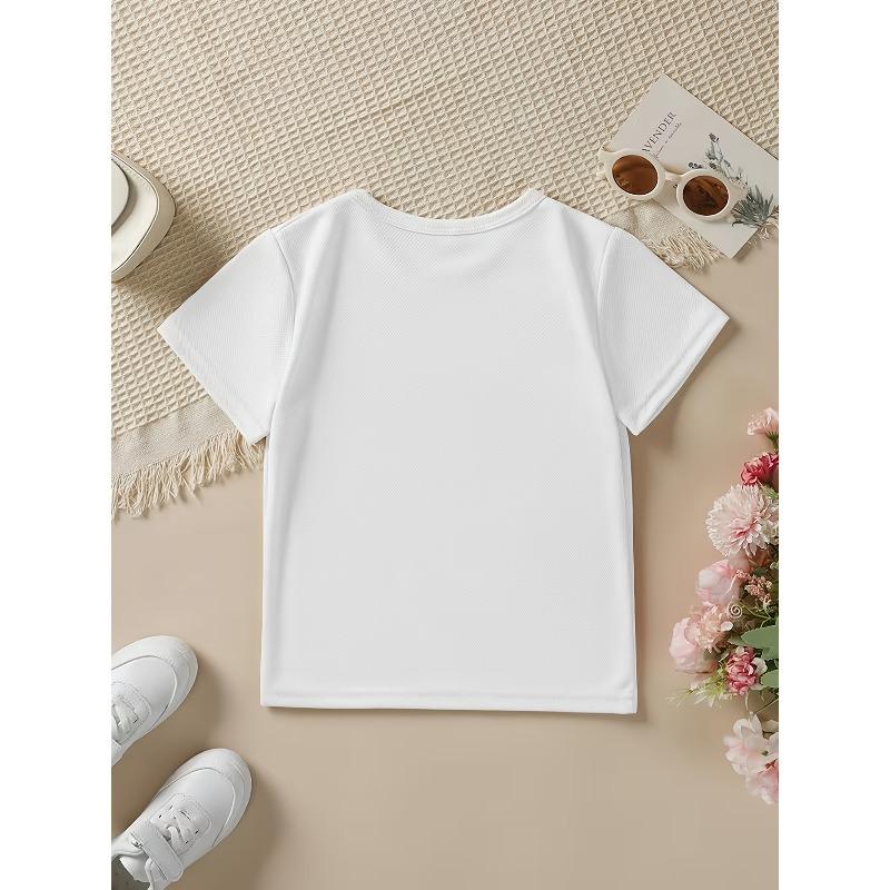 European Size Boys Round Neck Short Sleeved T Shirt with Chicken Pattern