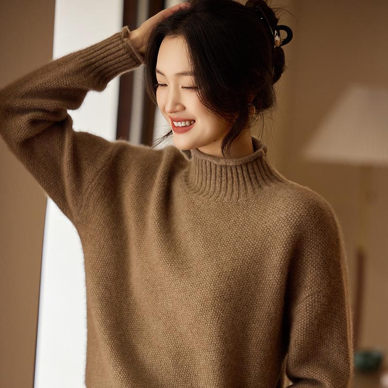 

Женский кашемировый свитер Qinghe кашемир 30% кашемир 70% шерсть осенне-зимний пуловер теплый и модный L камео розовый