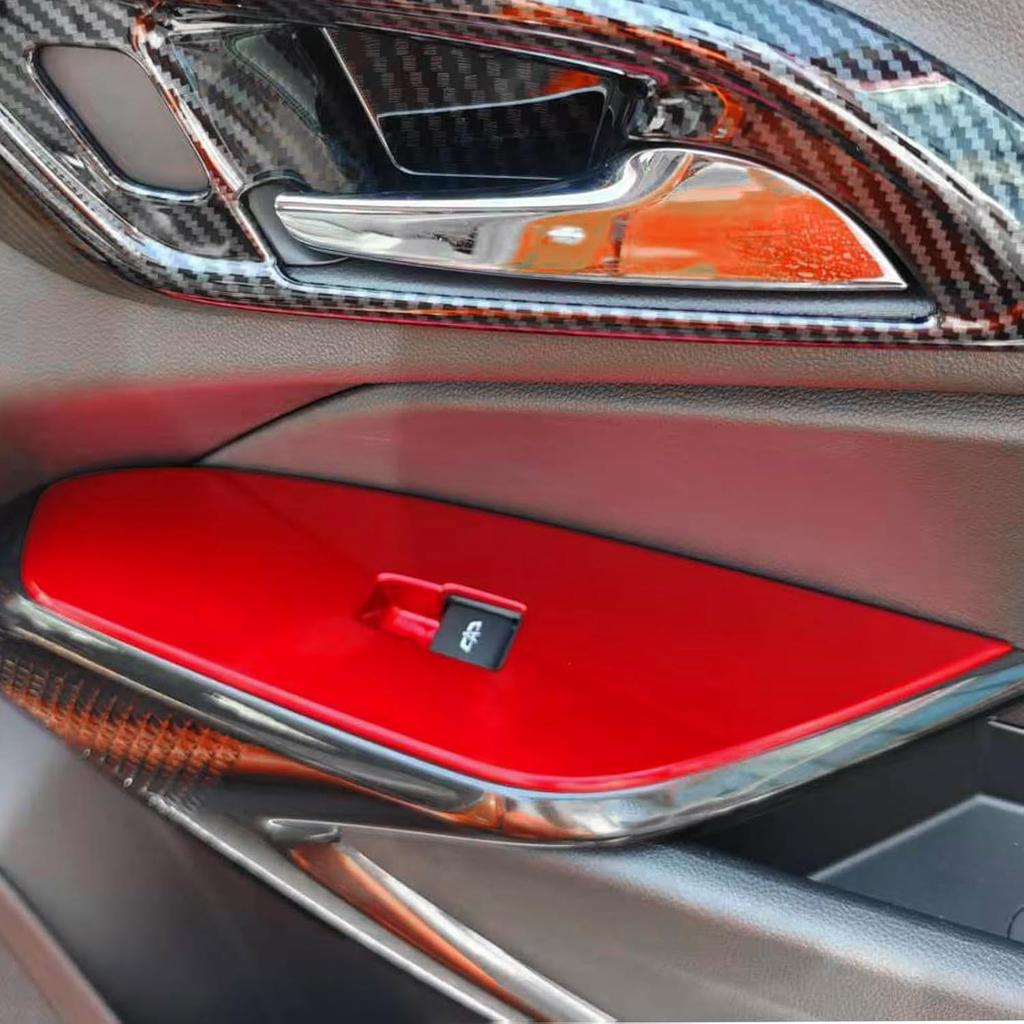 YOUTOOCAR 4PCS Window Control Panel Covers Compatible with Chevy Trax 2024-2026 Accessories (Red)