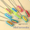 10Pcs Cartoon Mini Harmonica With Necklace Musical Toys For Kids Birthday Party Favors Pinata Fillers Boy Girl Christmas Gift