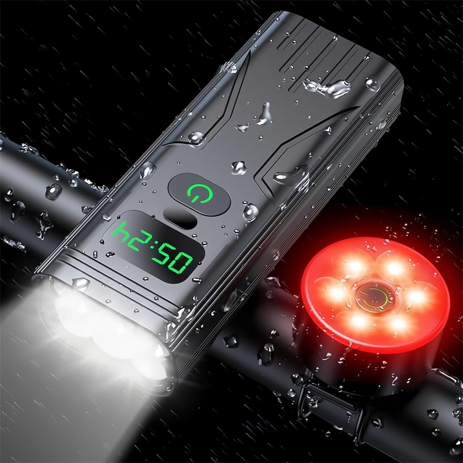

Bike Lights Set, Ultra-Long Battery Life 9000 Bike Light r Night Riding, Bike Headlight and Rear, IPX6 , All-Aluminum Construction – Ideal One Size чёрный