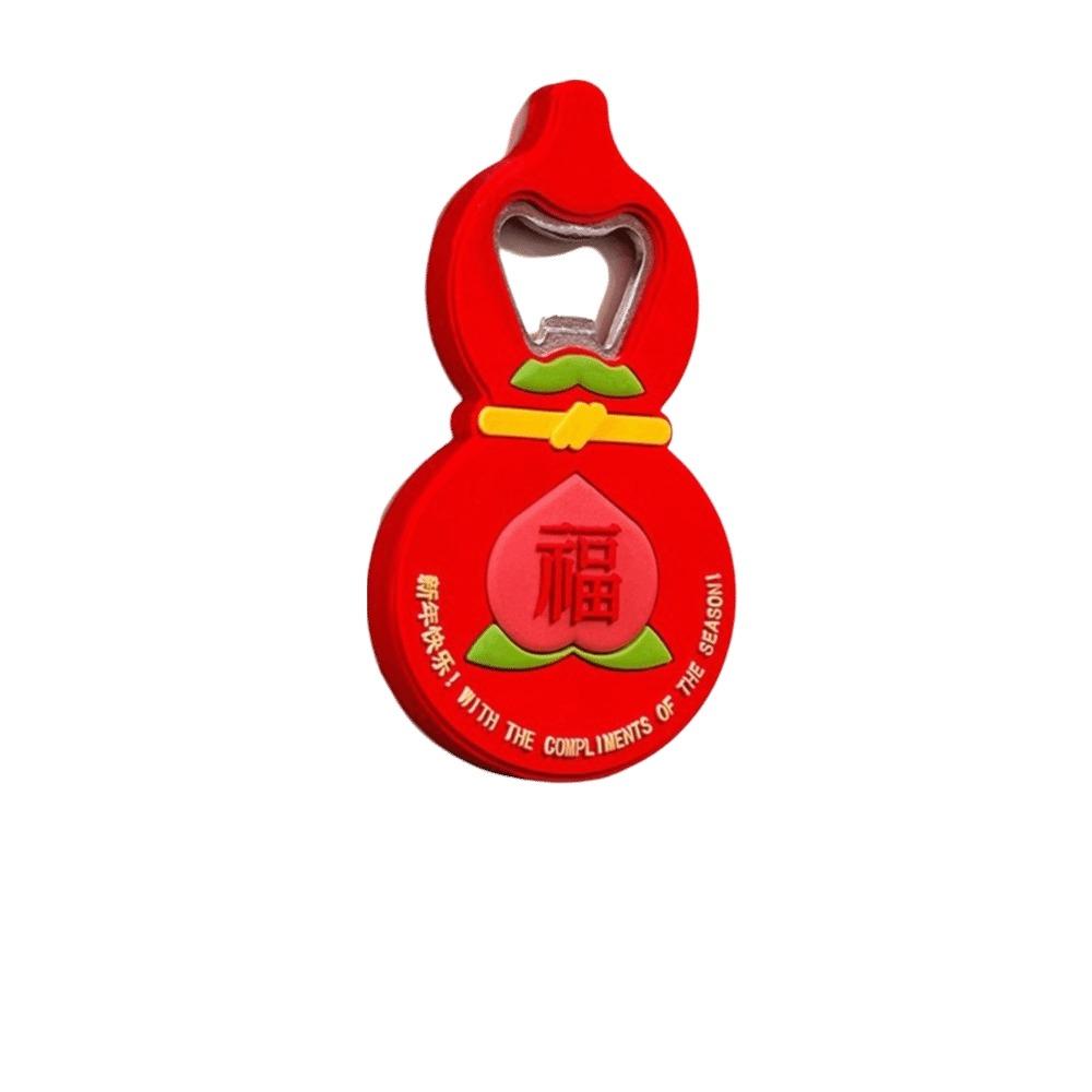 

Chinese Style Gourd Refrigerator Magnets Traditional Cartoon Refrigerator Sticker Multi-Function Good Luck Gourd Bottle Opener
