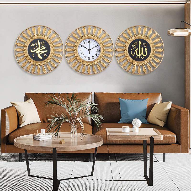 Modern Home Creative Decorative Wall Clock Set Southeast Asian Font Clear Quartz Clock Frame Hollow Travel Time Accurate
