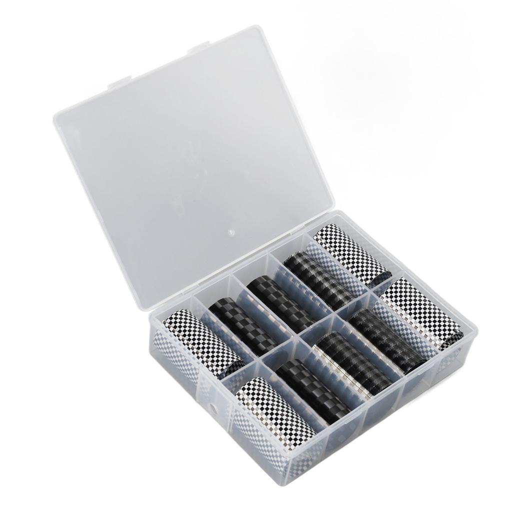 1 Box Black White Plaid Nail Art Sticker Simple Stylish Safe DIY Nail Art Stickers Decals for Home