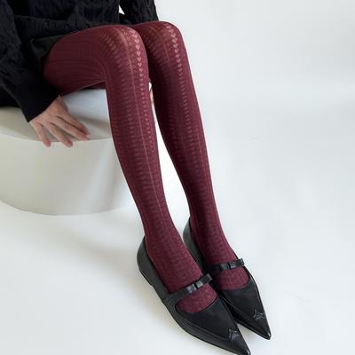 Solid Pantyhose Woman Winter Autumn Fashion Sexy Stockings Breathable Comfortable Leggings Elegant Purple Brown White Black Red