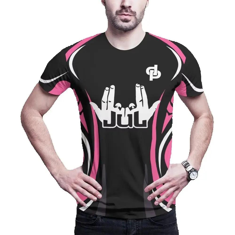 

2025 Новые футболки JUL Мужские и женские Розовые Дышащие Быстросохнущие Тренировочные Футбольные майки DP Летняя Мода Повседневные Спортивные Топы M