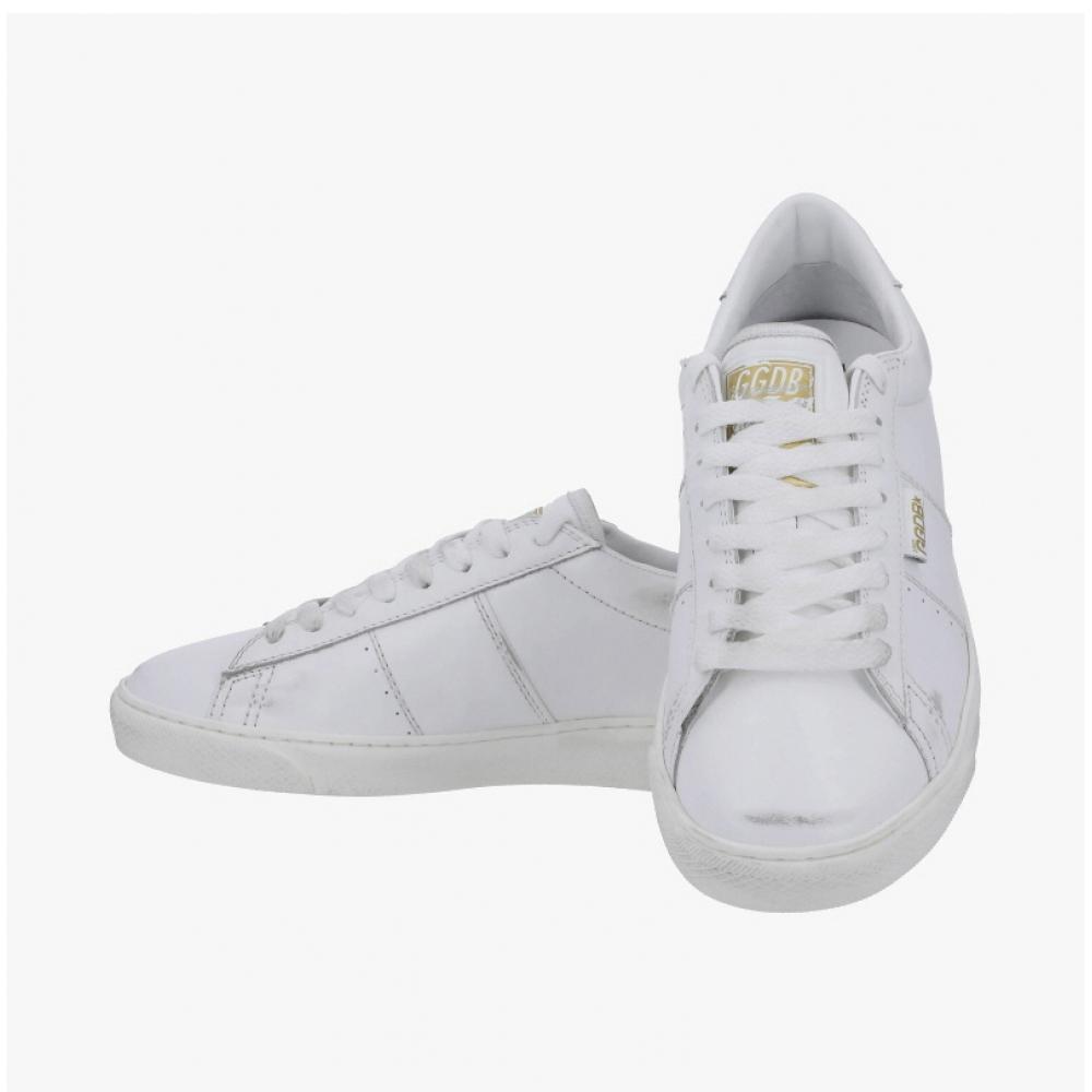 Golden Goose Gwf00796 F006367 10100 Match Star Shiny Leather White Tab Sneakers