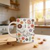Artistic Florals Print Ceramic Mug Holding Mum Hand Designs Drinking Cup Great For Home Offices Or Cafes