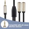 Headphone Splitter, 3.5mm Male To 2 Female Port,7.87''/20cm Right Angled Extension Cable for Phone, Tablet & More