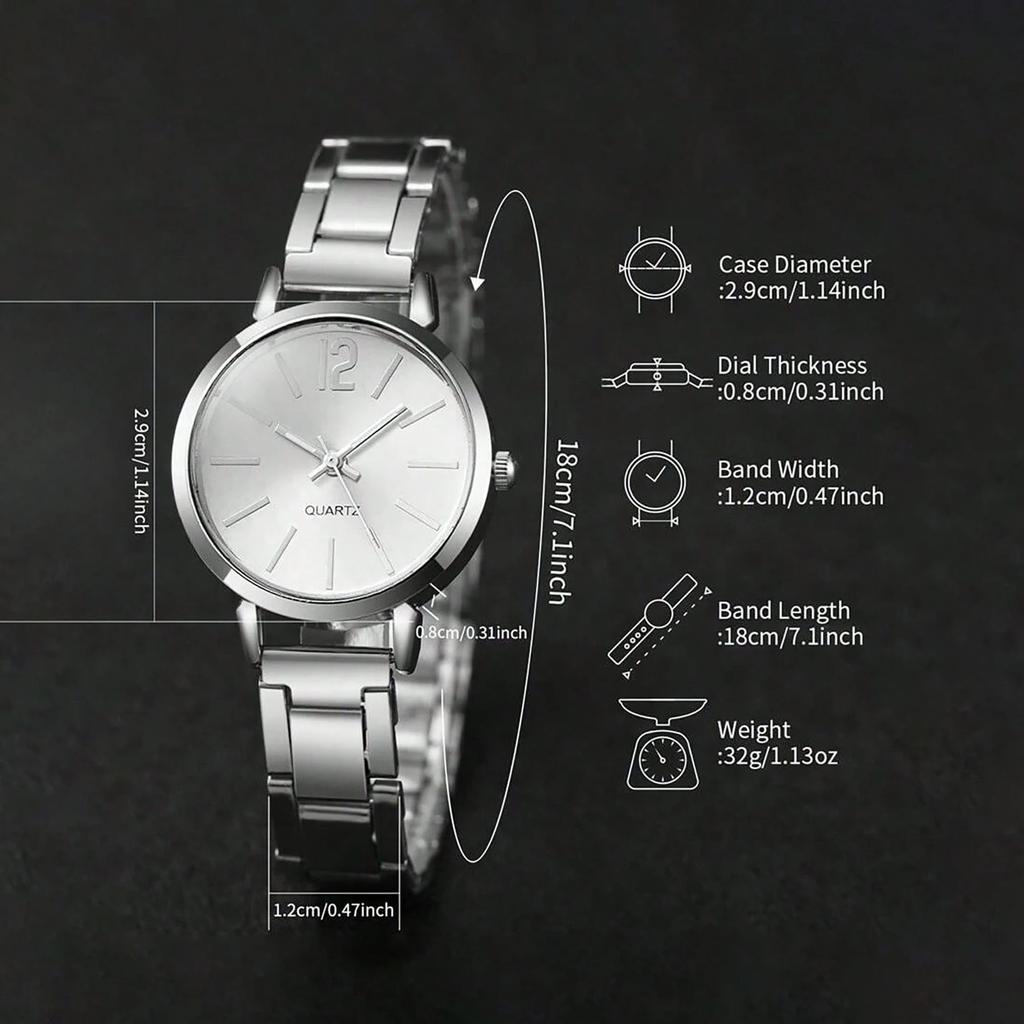 Fashion Women Elagant Watch Casual Simple Steel Strap Quartz Watch Love Bracelet Temperament Wearing Style