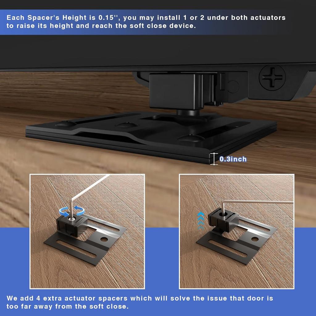 2PCS Barn Door Soft Close Mechanism, Upgraded Universal Weight Compatibility Support Door Up To 160lbs, Effortless Opening Smooth Closing Hole-Free