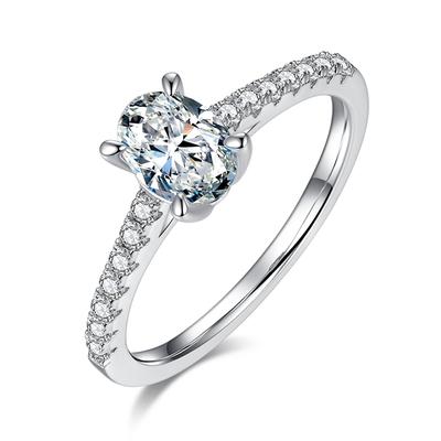 Moda Oval Kesim 5*8 MM VVS1 D Renk Gerçek Mozanit Pırlanta 925 Ayar Gümüş 18 K Beyaz Altın Yüzük Yıldönümü Hediyesi