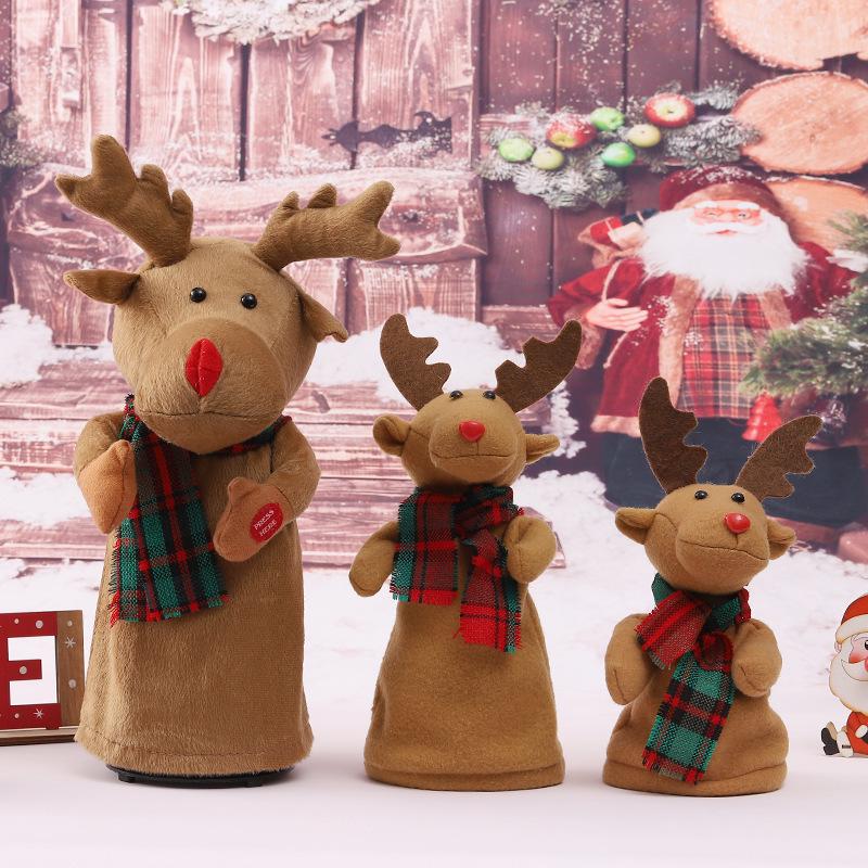 Rotating Reindeer Singing Santa Claus Christmas Toy Gift